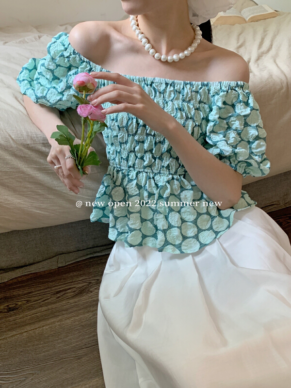 [new open] Korean style gentle one shoulder collarbone shirt cy22852\zxx