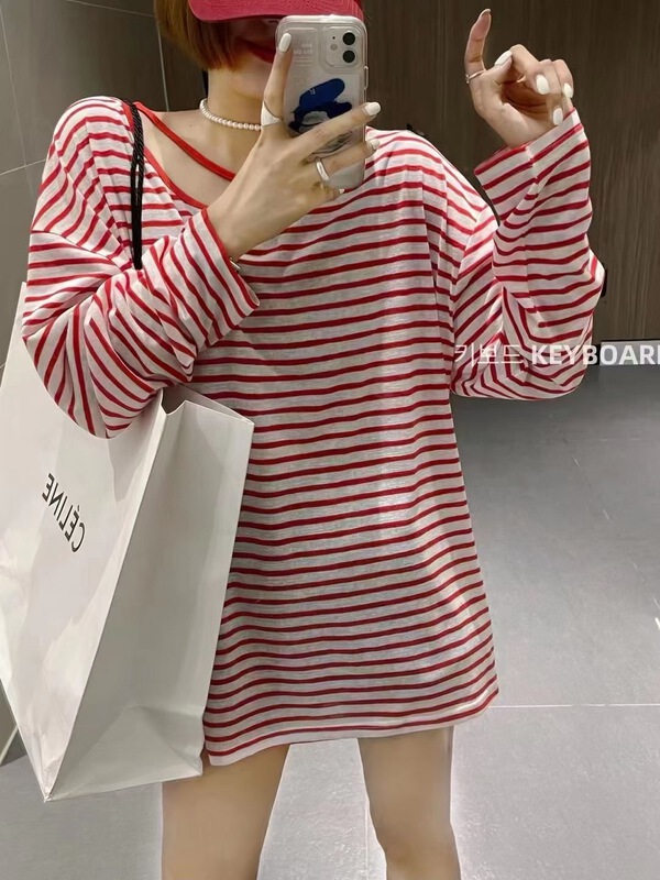 [cc+] stripe loose comfortable sunscreen shirt 6573\l