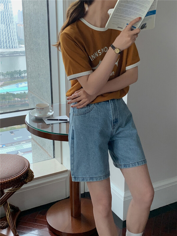 [feeding] Korean casual 5-point denim shorts ys2-5815\cqw