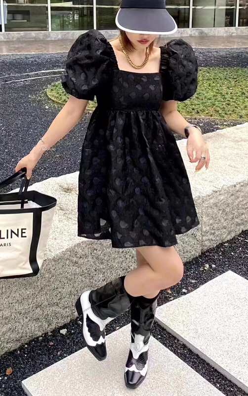 [MI] fashionable Korean bubble sleeve dress 9806\pcz