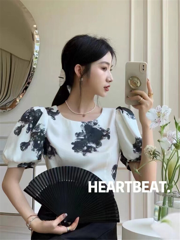 [hearteat] ink painting fashion temperament shirt 541\zjy