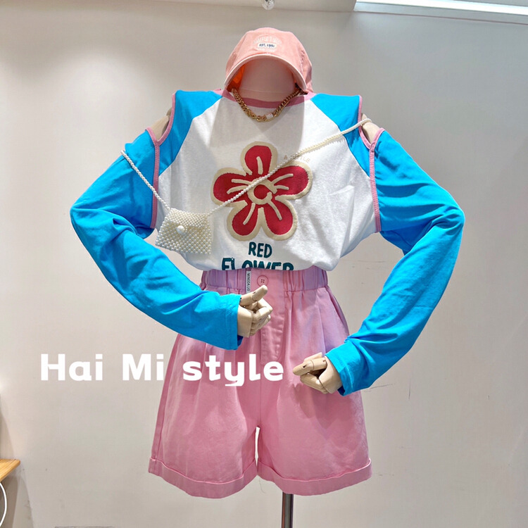 [Haimi] multi panel contrast loose sun shirt 1917\wtt