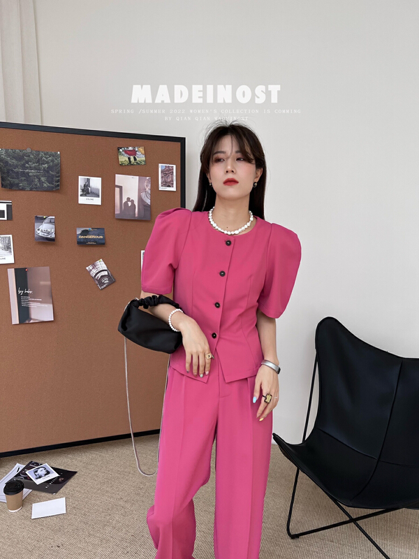 [OSHA madeinost] advanced retro three-dimensional single breasted shirt 86230\ll