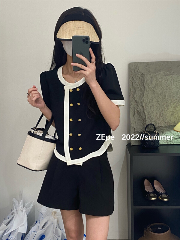 [Ze] double breasted fashion Korean short coat 8663\ll