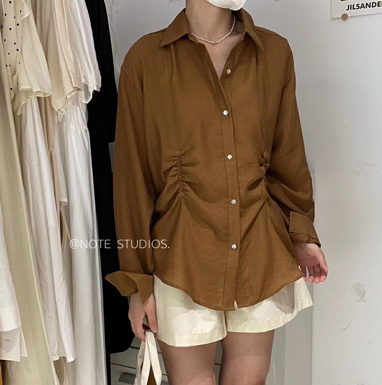[note] Korean version ins drawstring design Tencel sunscreen shirt 22565\hbx