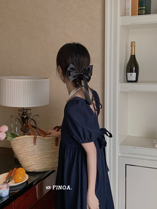[finoa] midsummer casual backless dress finoa10546
