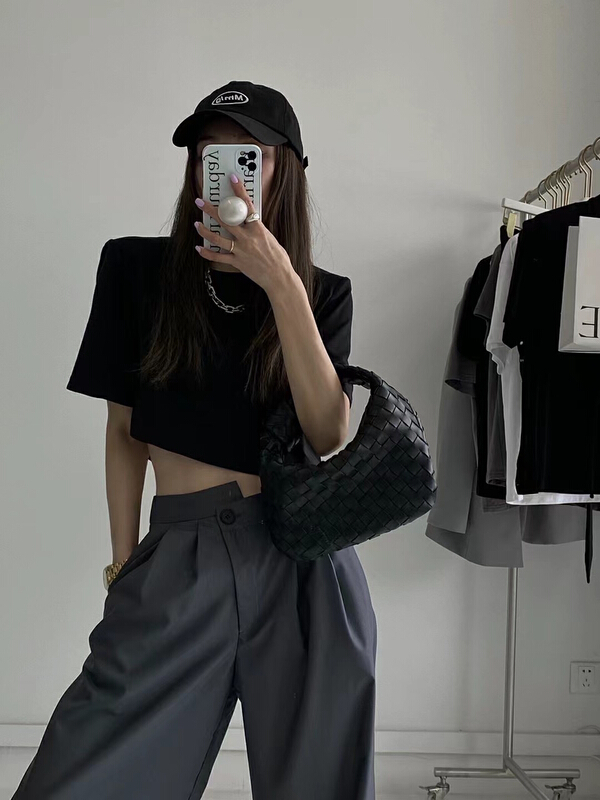 [Lala] simple and versatile solid short shirt 3122\wtt