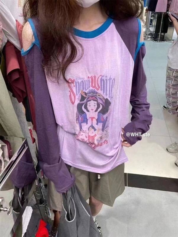 [wht] cartoon printed Pullover sunscreen shirt 5111\wtt