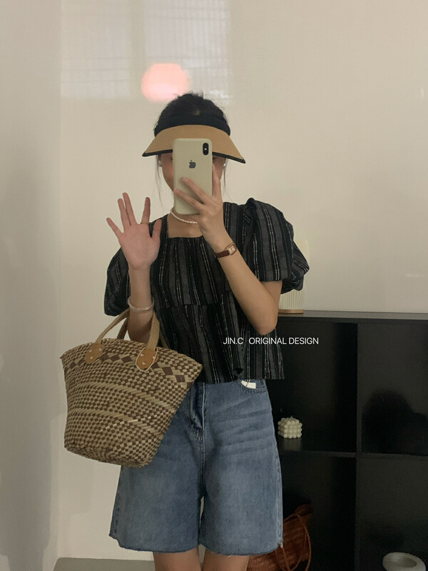[jin.c] Korean fresh bandage shirt h3112\xyy