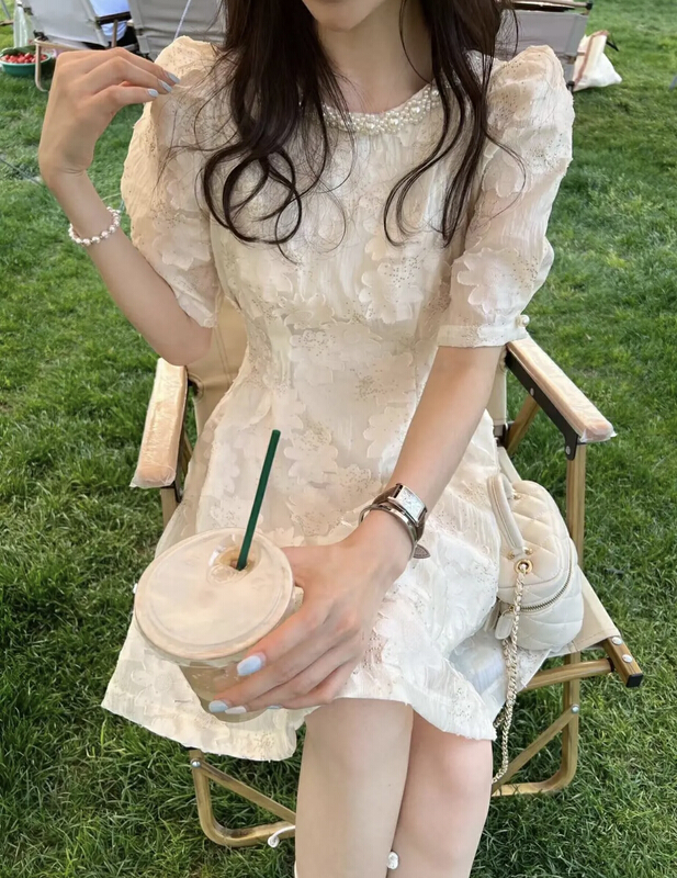 [JH] net red Xiaoxiang Lantern Sleeve Dress 41716\pcz