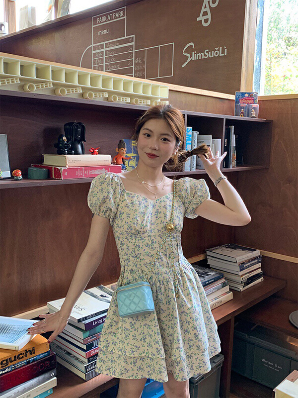 [wgwe] fashion slim floral dress 1878\pcz