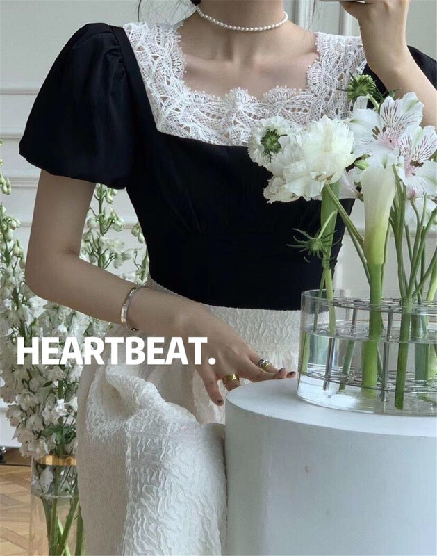 [hearteat] French retro versatile shirt (without necklace) 518\zjy
