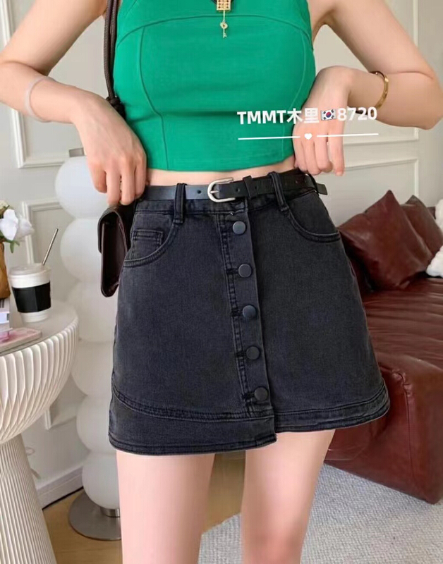 [jiajiatmmt Muli] simple design sense of minority denim skirt pants 8720\l