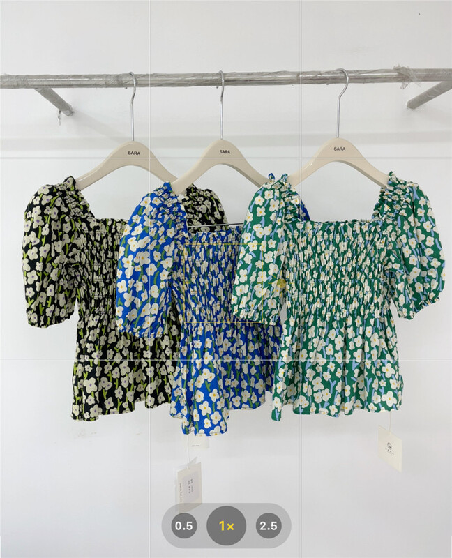 [Lemmy] floral bubble sleeve cute shirt 8668\hbx