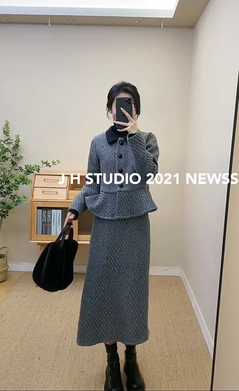 New year in early spring! [JH] net red small fragrant wool coat + fashionable skirt suit (only suit) 40632\hjy