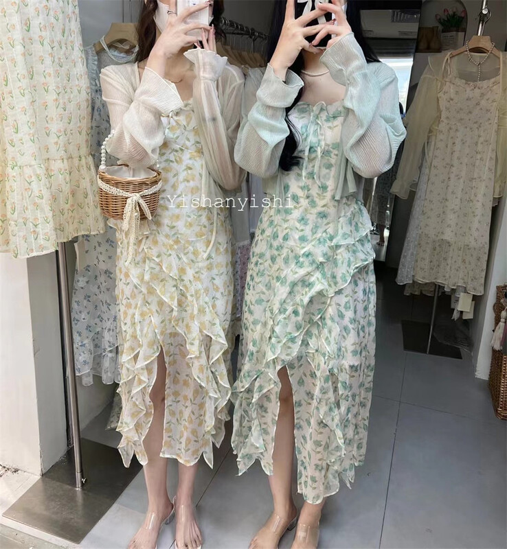 [clothing world] simple clean color sun protection versatile knitted cardigan (excluding skirt) 1032\hjy