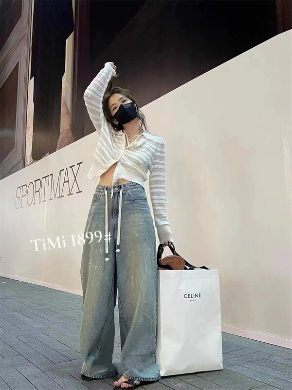 [TIMI] strap simple loose Vintage Jeans 1899\lsw