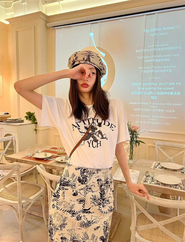 [m.zz] fashion simple letter printed short sleeve T-shirt 9099\lsw