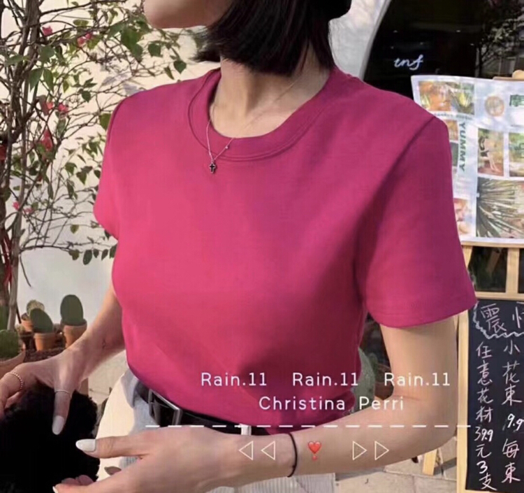 In early summer! [Ziyi family] simple and versatile solid short sleeve T-shirt 2001-1\wtt