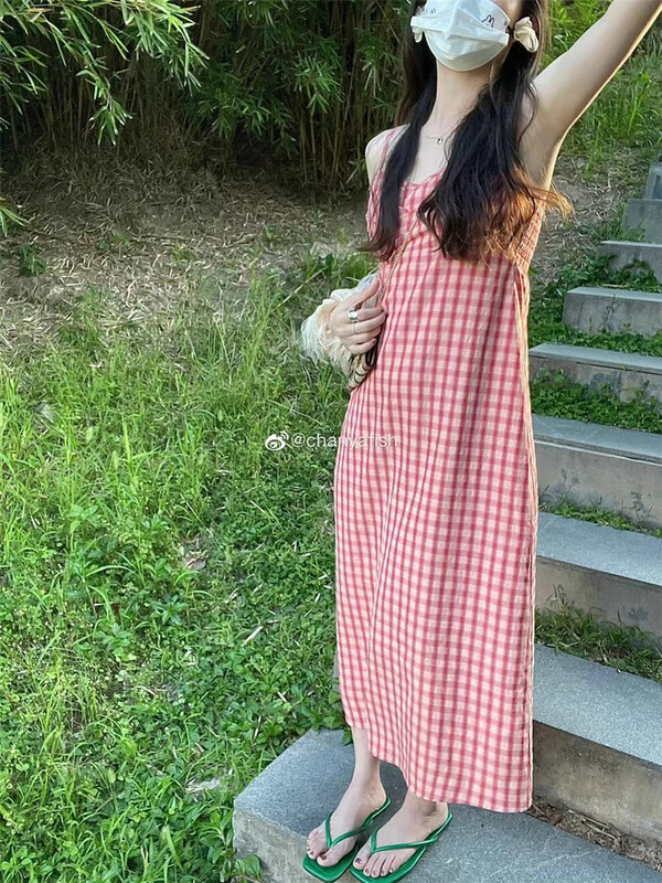 [MS studio] Plaid versatile suspender dress (excluding matching) 91841\pcz