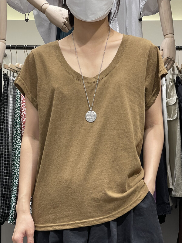 [original by hnhl] V-neck clean loose short sleeve T-shirt (T-shirt only) ys2-1888\l