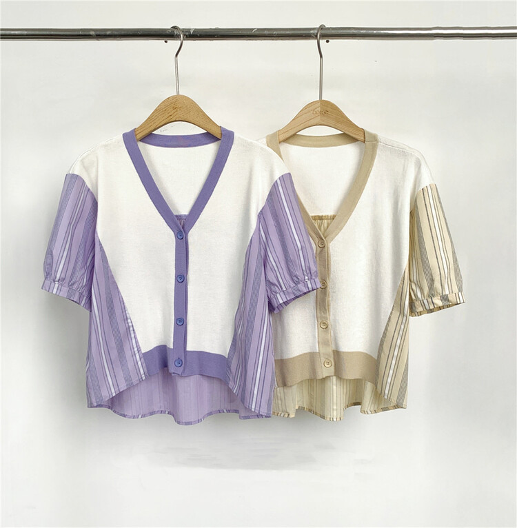 [Boran buran] V-neck light mature style slim shirt 7505\lsw