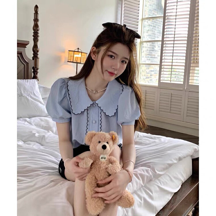 [Kiki studio] comfortable aging loose shirt 5993\hjy