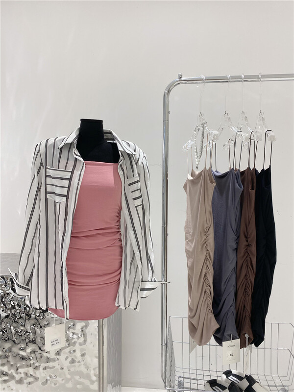 [2/2chicw] loose and versatile striped shirt 892\pcz