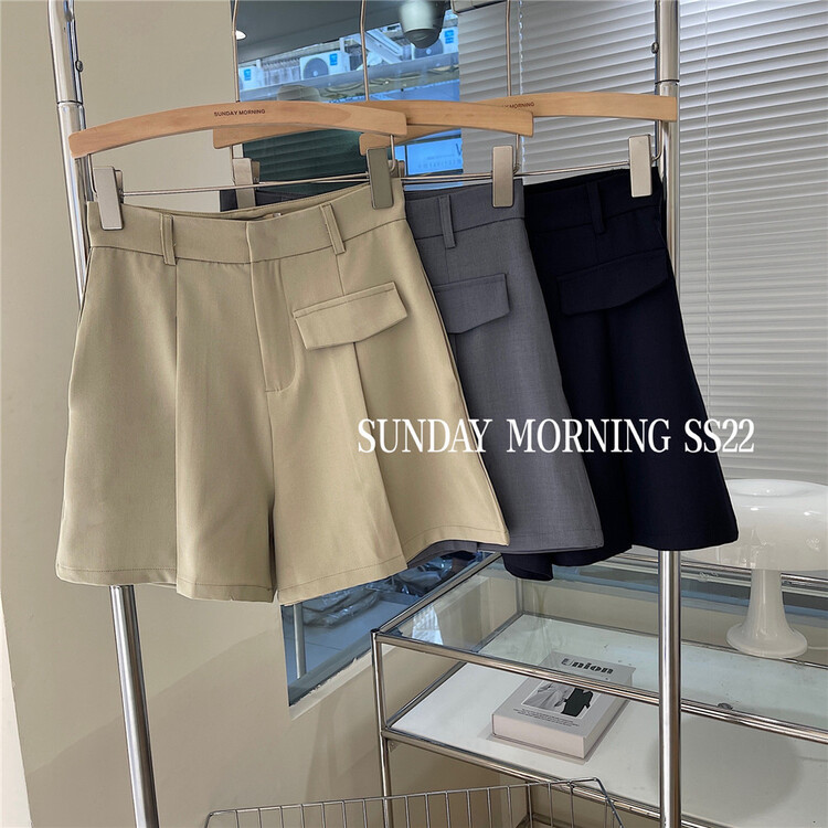 [Sunday morning] Korean loose high waist casual shorts 9016\zsy