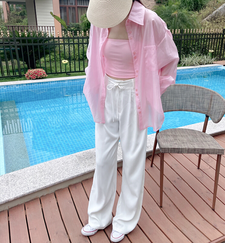 [an studio] versatile Vest + Split back sunscreen shirt set (only sell set) ys1-8798\l
