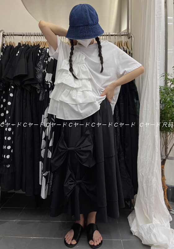 [size] thousand layer Ruffle design sense splicing short sleeve T-shirt 2893\lsw