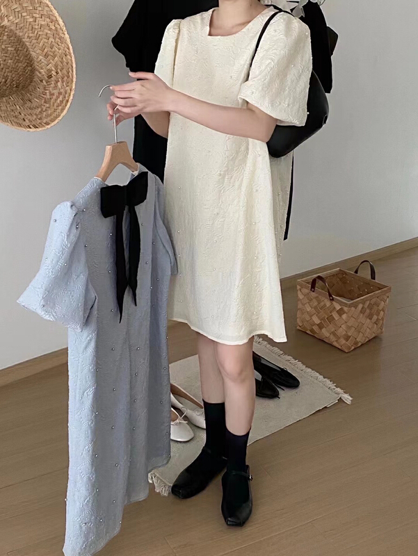 [Zoe Zoe] Hanfeng heavy industry bowknot color matching dress c739\zjy