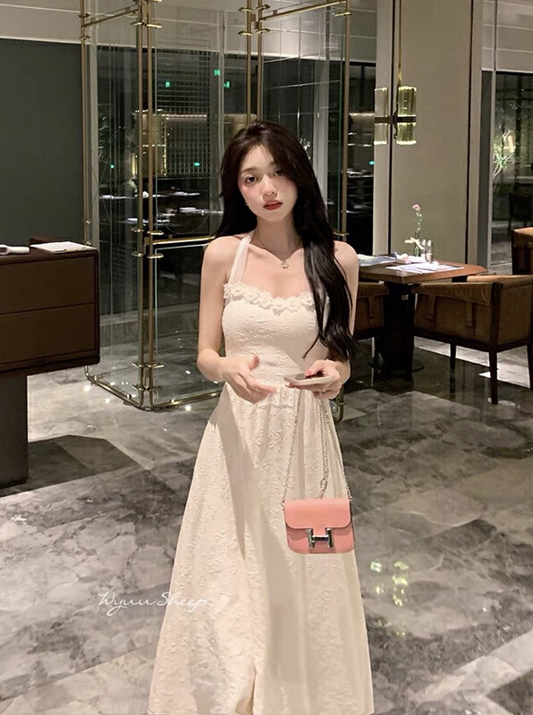 [JH] Xiaoxiang Halter Lace Up sleeveless dress 41836\pcz