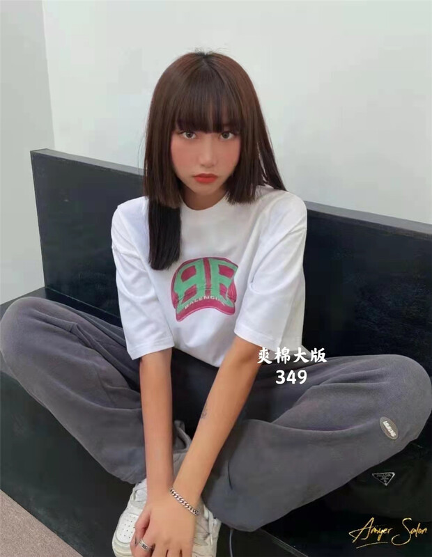 [Huan Zhuoer] large letter printed loose Casual Short Sleeve T-shirt 349\l