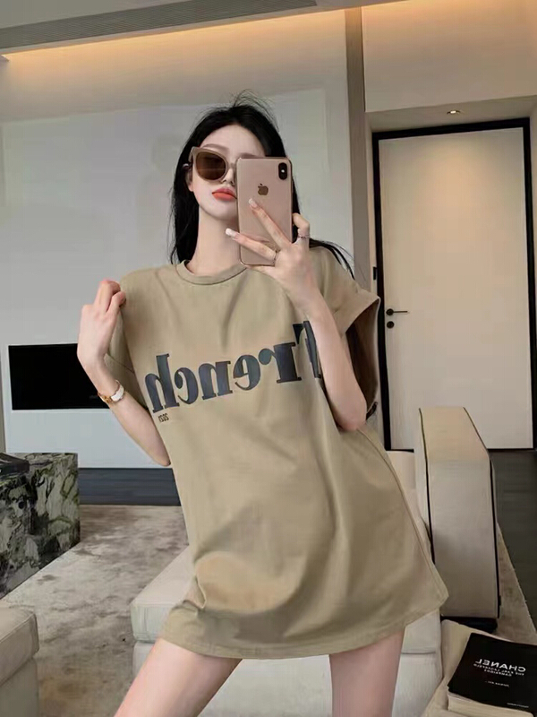 [ta+] simple and versatile loose letter short sleeve T-shirt 8161\y