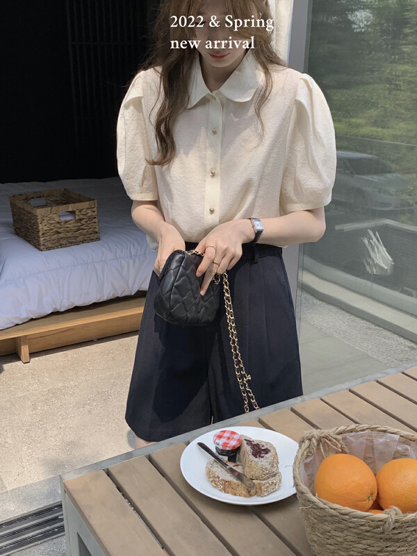 [T.G] bubble sleeve simple and versatile shirt 17303\cls