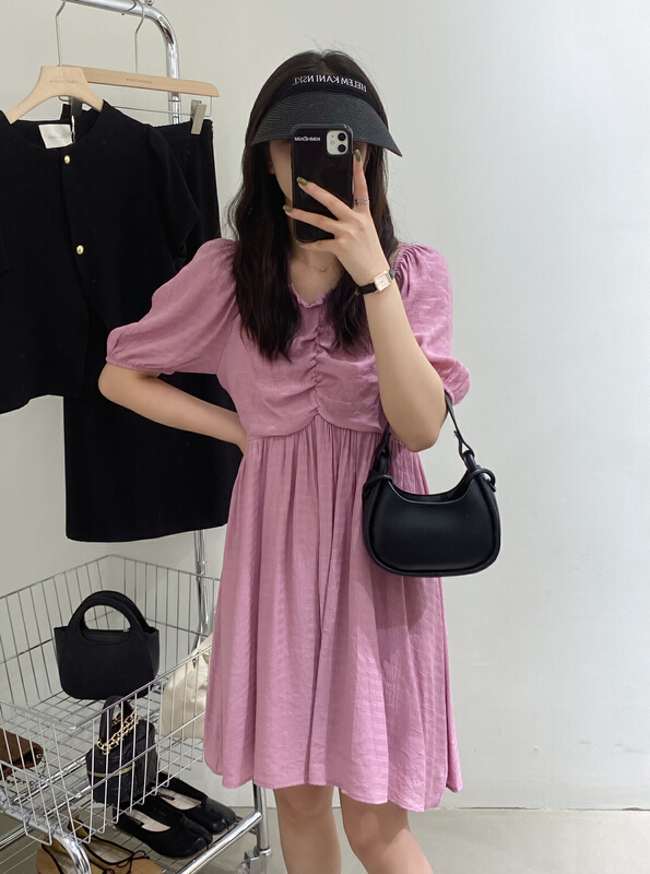 [chocolate] fresh simple solid color slim dress 20054\ll