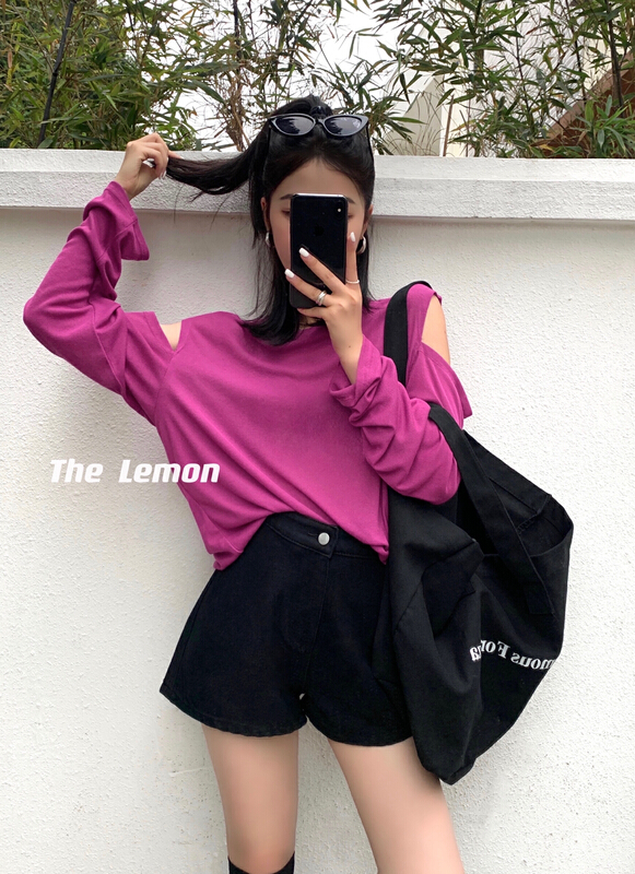[lemon green tea] Korean slim and versatile denim shorts b-822\hjy