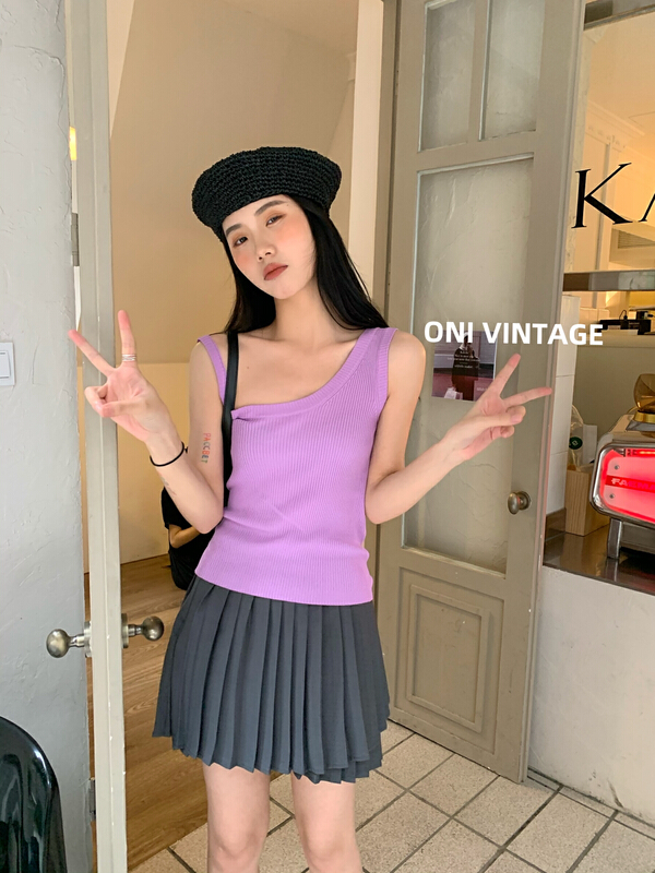 [onivinage oni] large and small shoulder knitted vest / sling ow224n4976\cqw