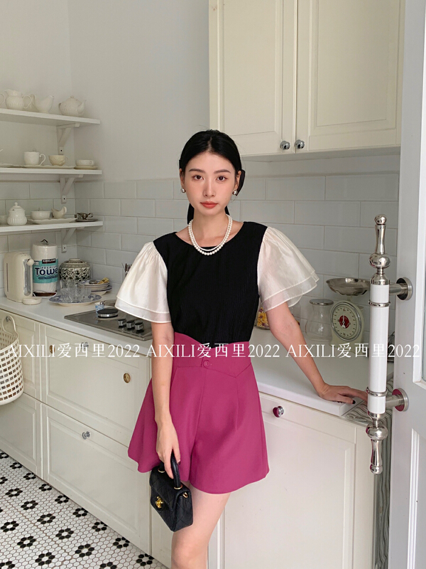 [aixili aixili] fashion round neck pullover shirt 6593\wpl