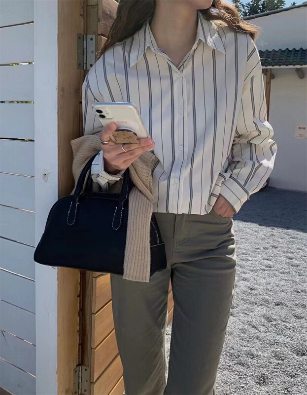 New year in early spring! [e+1] Korean classic vertical stripe shirt 1100\xyy