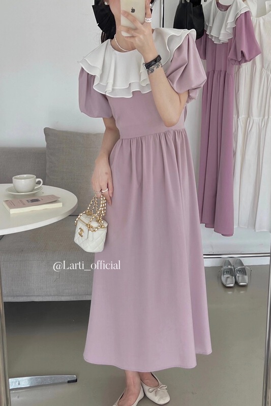 [larti] color blocking fashion Korean dress 8588\ll