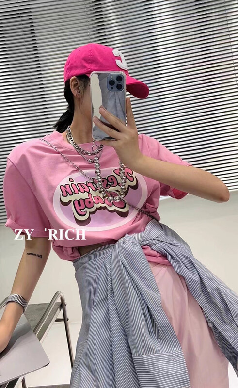 [ZY] casual simple letter printed Pullover short sleeve T-shirt ys2-501\wtt