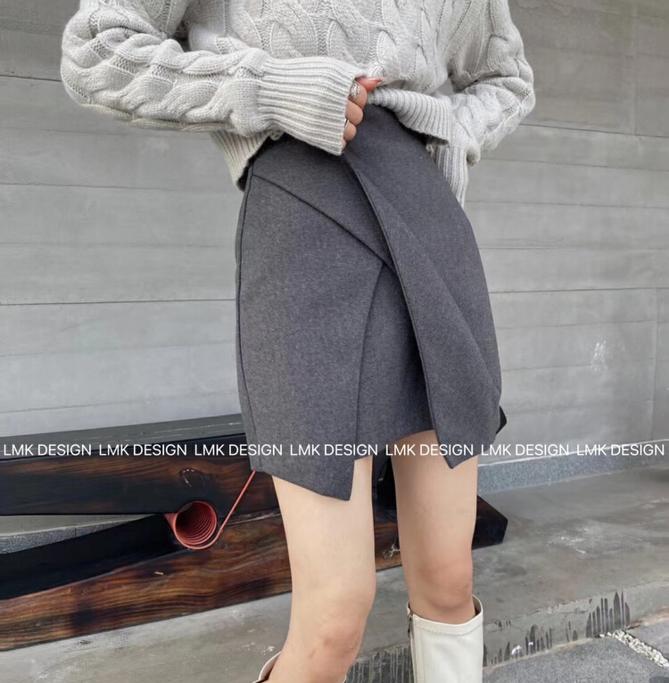New in early summer! 【 LMK 】 high waist irregular slim skirt pants y3161\hjy