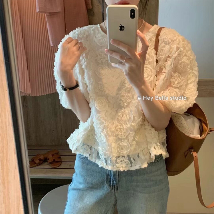[hey Bella] round neck fashion Korean shirt ys1-1195\ll