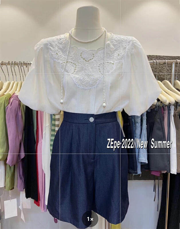 [Ze] ladies' temperament versatile bubble sleeve blouse (only selling blouses) 8667\ll