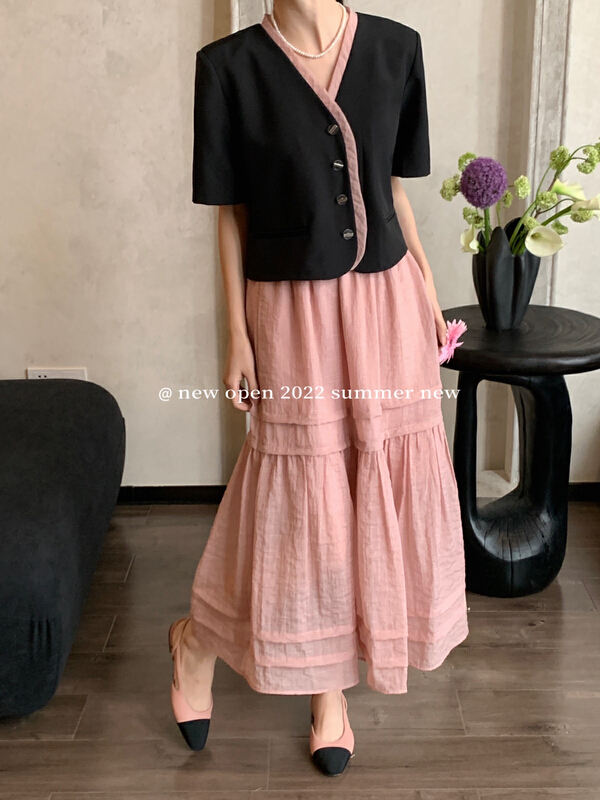 [new open] Korean high waist, retro, slim and versatile skirt xq22873\zxx
