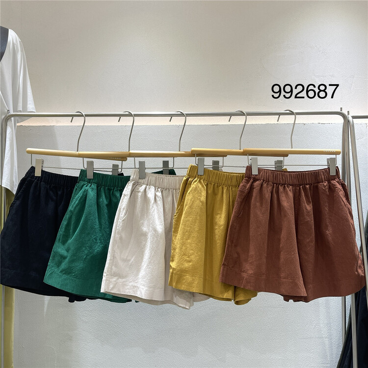 [twenty printed wood] elastic waist slim comfortable casual shorts 992687\l