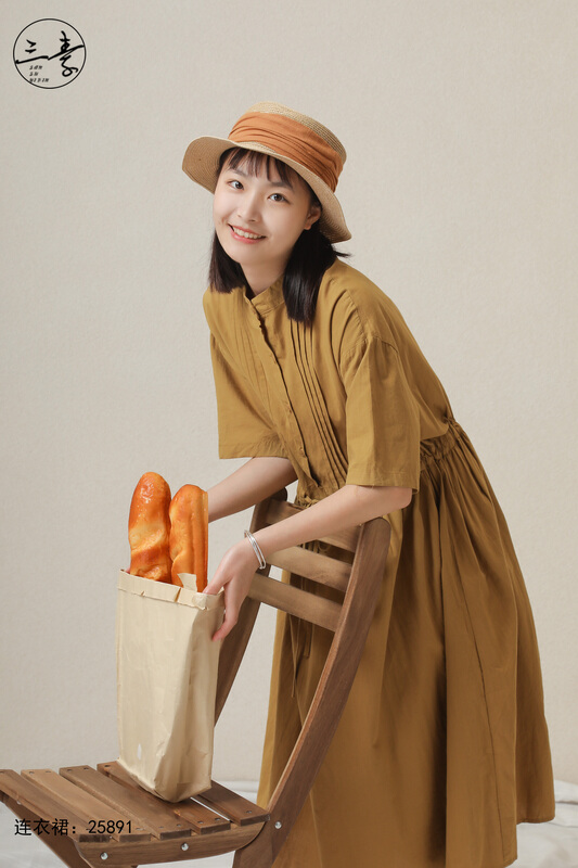 [original three plain clothes] literature and art fan shunv commuter dress 25891