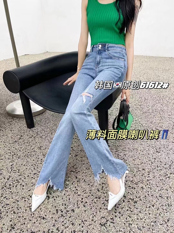 [original in Korea] high waisted, hole torn and versatile micro pull jeans 61612\l